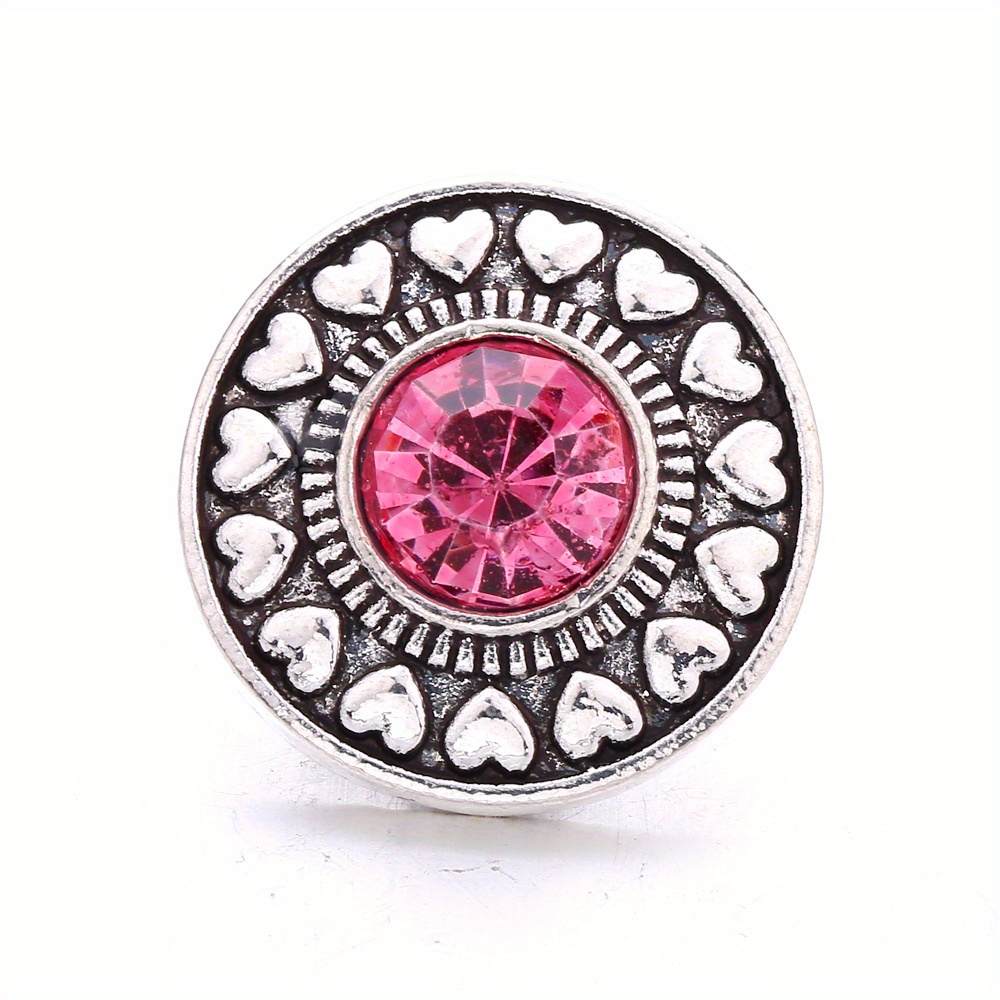 Crystal Round Button Bracelet Pendant DIY Accessory Women