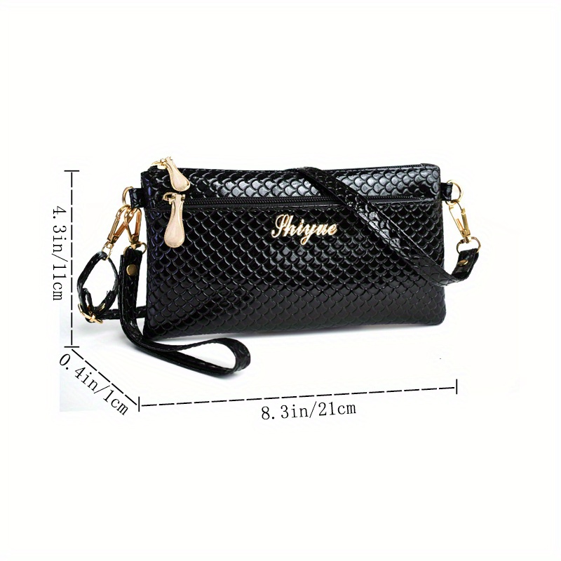 Women's Small Crossbody Bag - Crocodile Pattern PU Leather Shoulder Purse For Phone & Wallet
