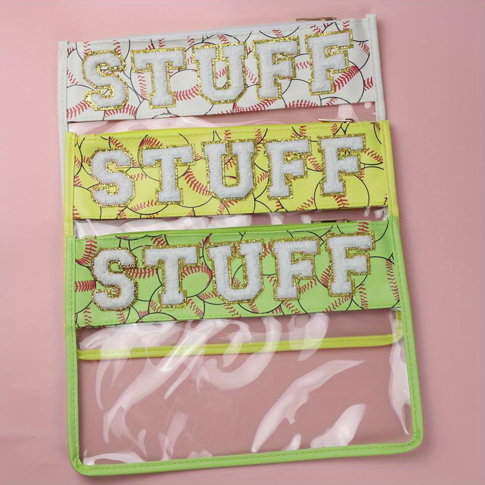 Clear Zipper Pouches Waterproof Chenille Patches Zipper Pvc Temu