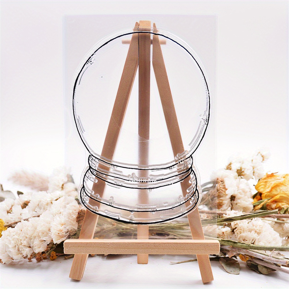 TEMU Sello Transparente con Circular y Agujero Central - Herramienta de Estampado No Tóxica, Reutilizable para Manualidades DIYs, Scrapbookingtelao