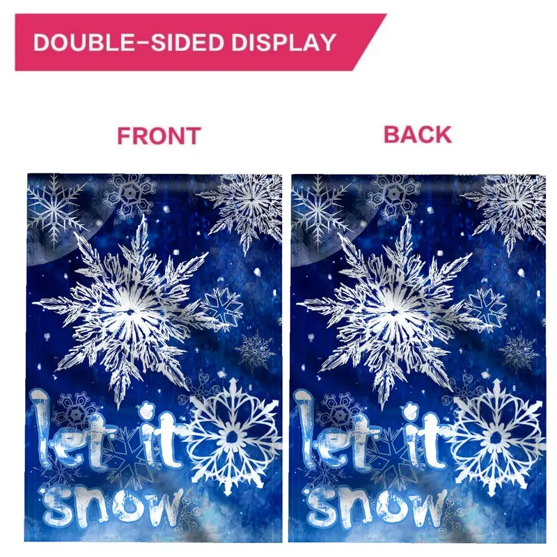 1pc Winter Snowflake Garden Flag Let It Snow Decorative Garden Flags Weather Resistant Double Stitched 18 X 12Inch details 1
