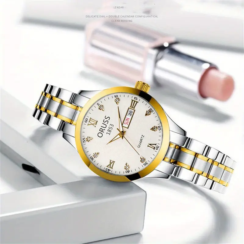 роскошный декор кварцевые часы светящиеся наручные часы для ежедневных путешествий отпуск дата часы детали 1