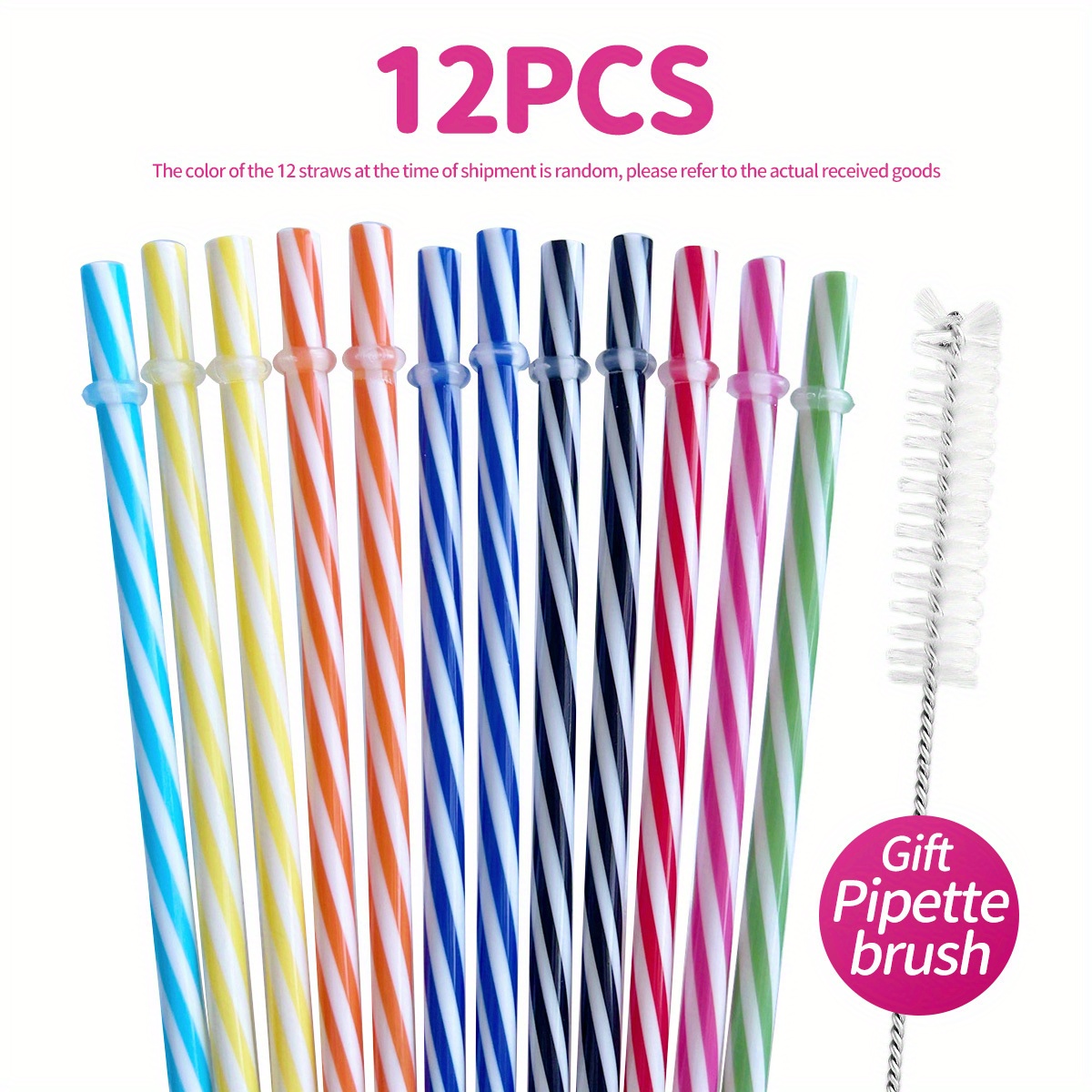 8pcs Pailles Réutilisables En Plastique Dur Avec Brosse De - Temu Belgium