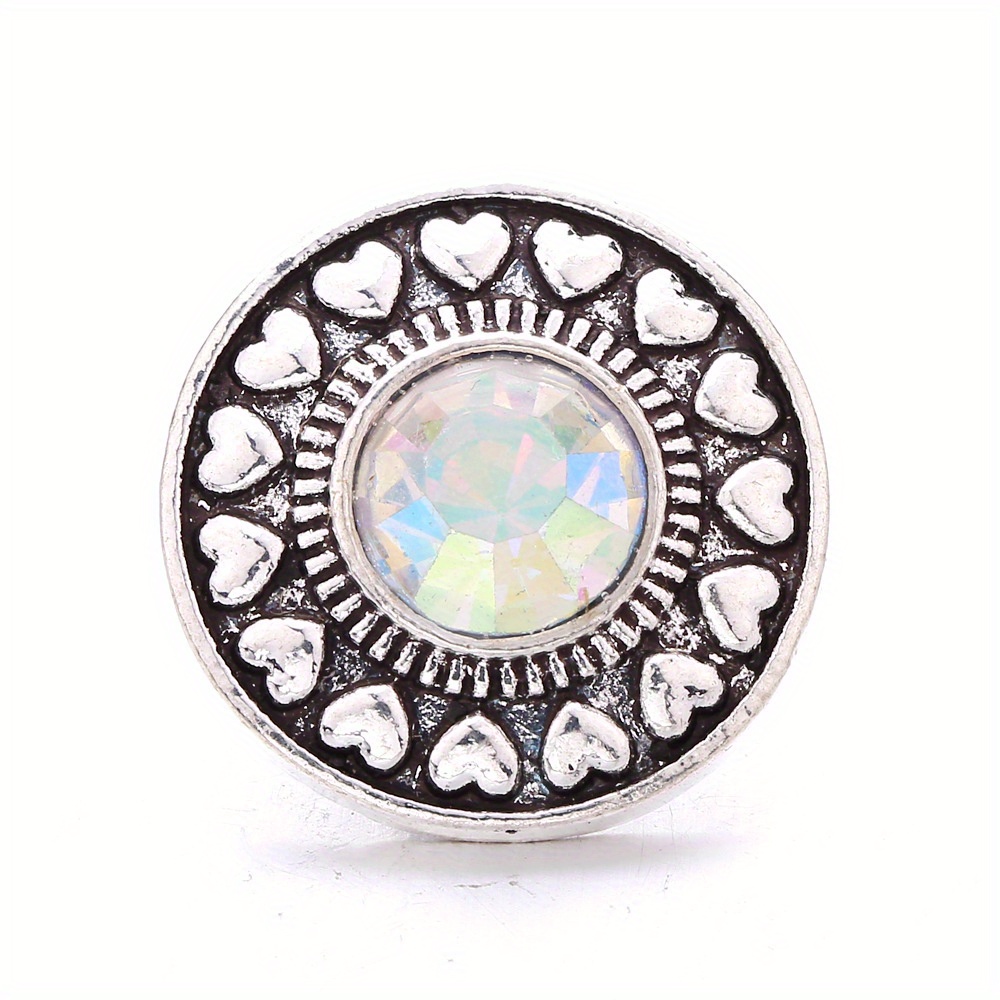 Crystal Round Button Bracelet Pendant DIY Accessory Women