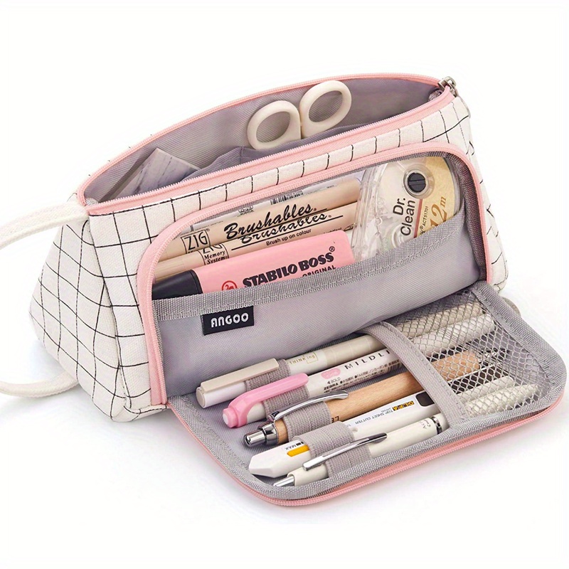 Trousse Scolaire 2-en-1 En Silicone Kawaii - Porte-stylo Extensible - Fermeture éclair