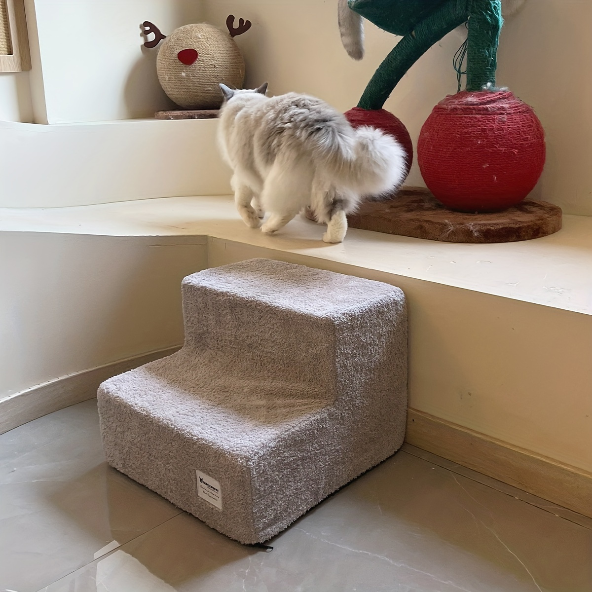 

Pet Stairs For Small Dogs - Climbing Ladder For Beds & Sofas, Sponge Frame