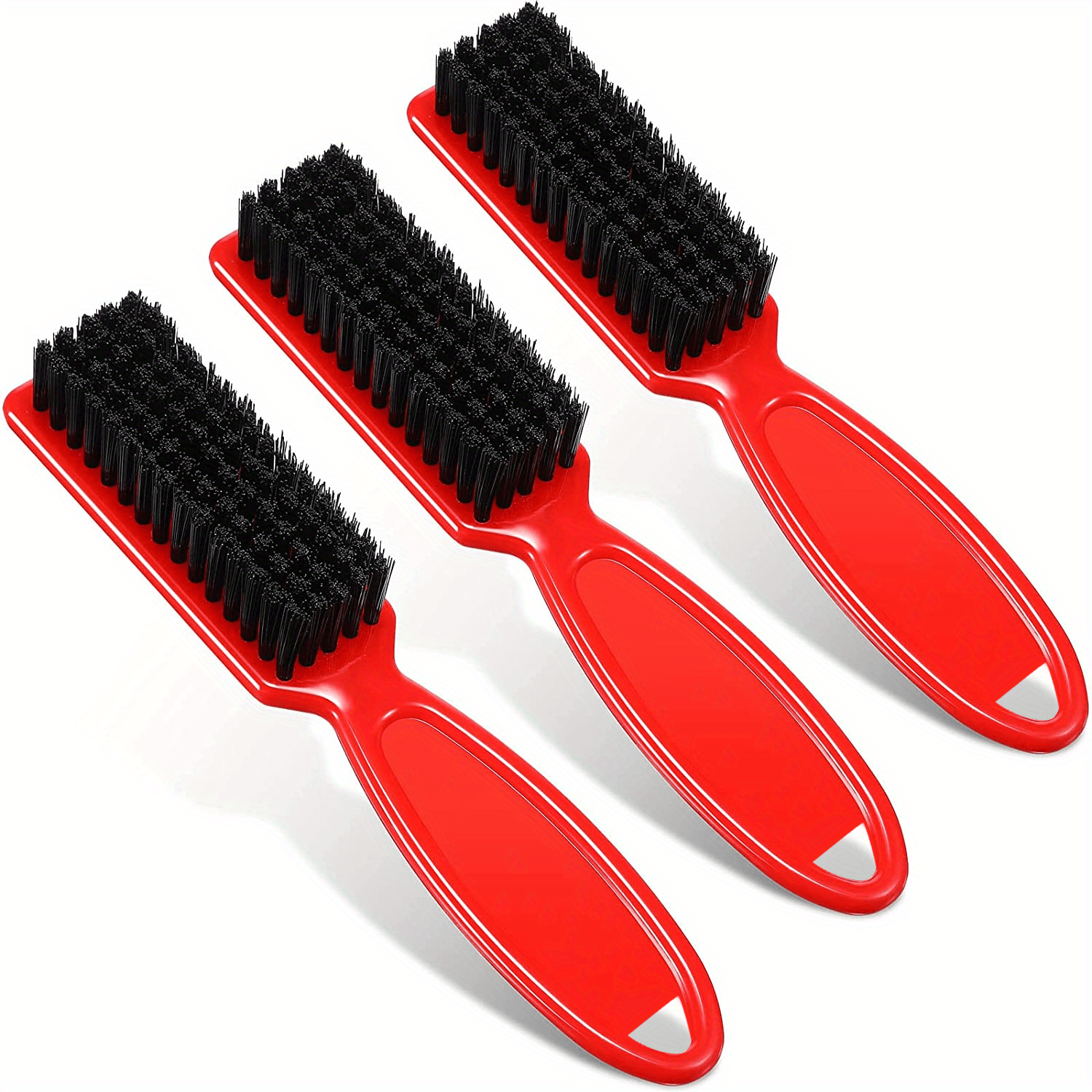 Clipper Blade Cleaning Brush Hair Clipper Cleaning Nylon Brush Nail Brush  Trimmer Barber Cleaning Brush Tool(3pcs, Black)