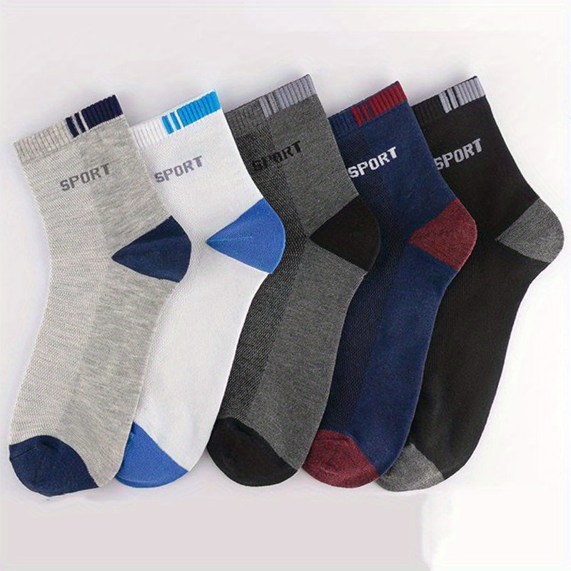 5pairs Unisex Trendy Socks Comfortable Breathable Soft Quarter Socks ...