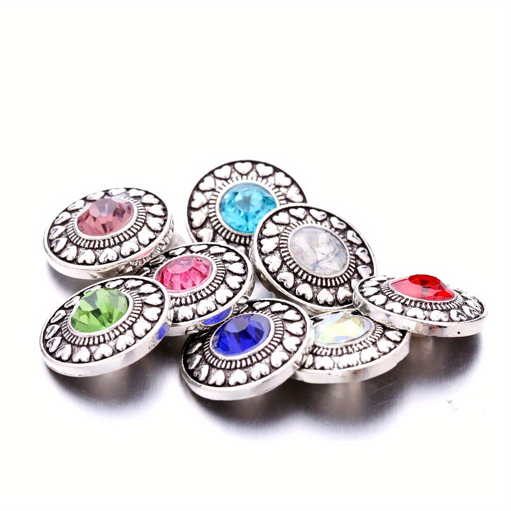 Crystal Round Button Bracelet Pendant DIY Accessory Women