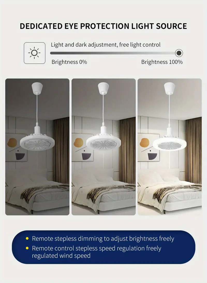led smart fan light ceiling fan 30w remote control indoor led light silent bedroom kitchen decor lamp fans details 3