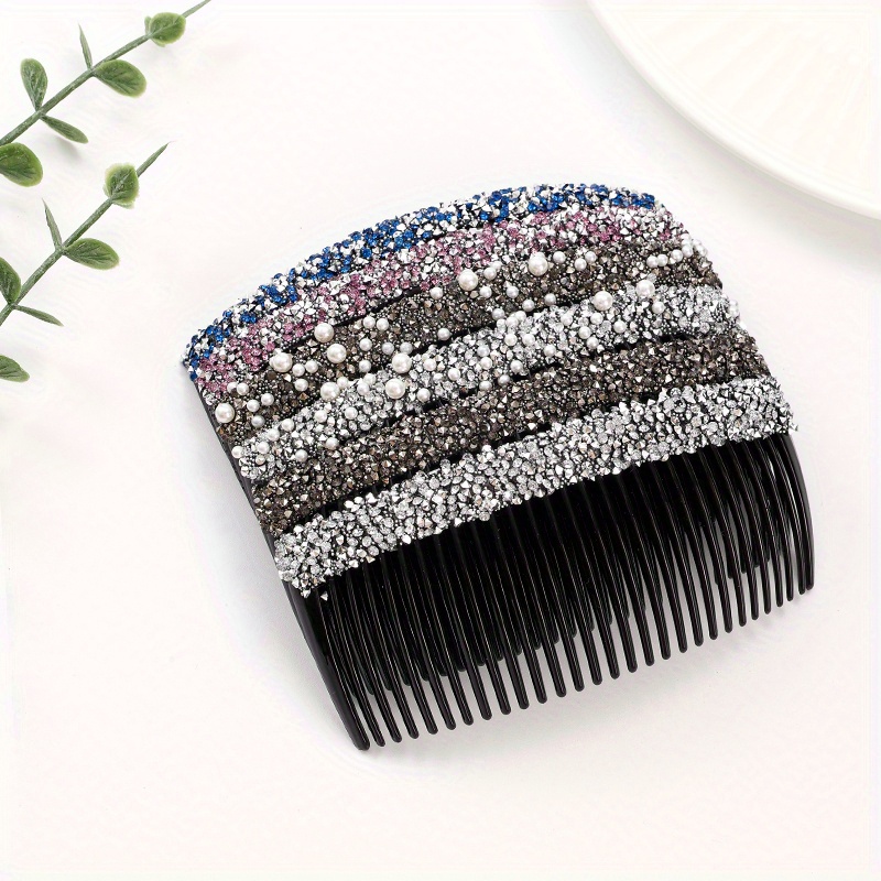 TEMU 6pcs 6 Colors 11cm Set French Side Comb, Large Arc, Black French Twist Hair Comb, Strong Decoration, Ladies Hairpin, Hair Bun, Non-slip Styling,