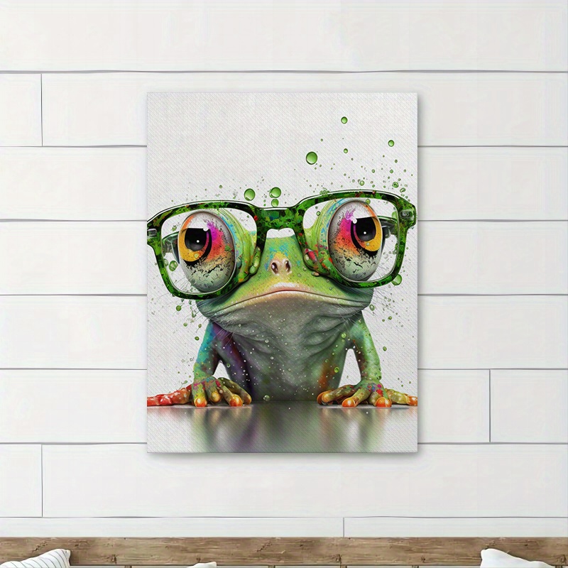 Vintage Frog Wall Art Fashionable Baseball Glasses Temu Canada