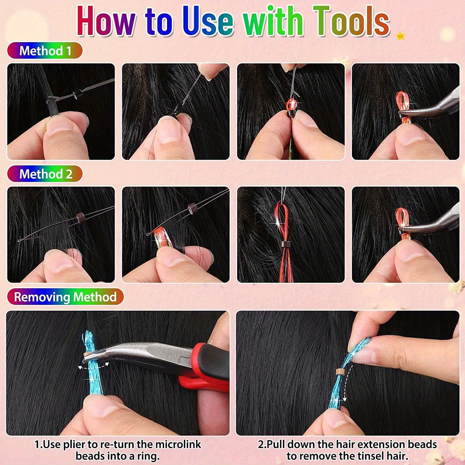 Hair Tinsel Extensions: 3 Creative Ways to Install and Remove #hairtinsel 