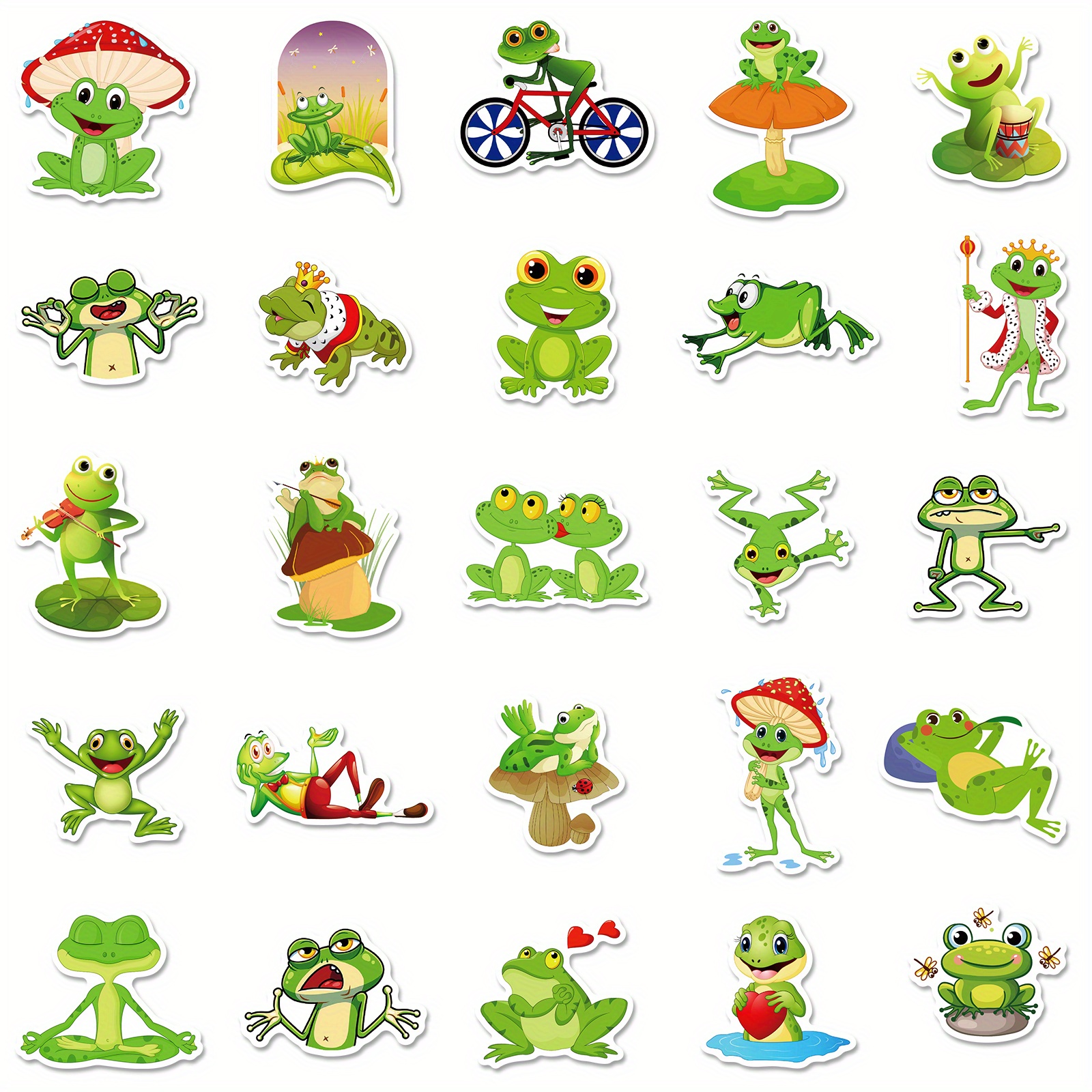 Frog Stickers, Kawaii Cartoon Stickers Waterproof Vinyl Cute Water Bottle  Stickers For Teens Kids, Aesthetic Stickers For Laptop, Phone, Skateboard -  Temu