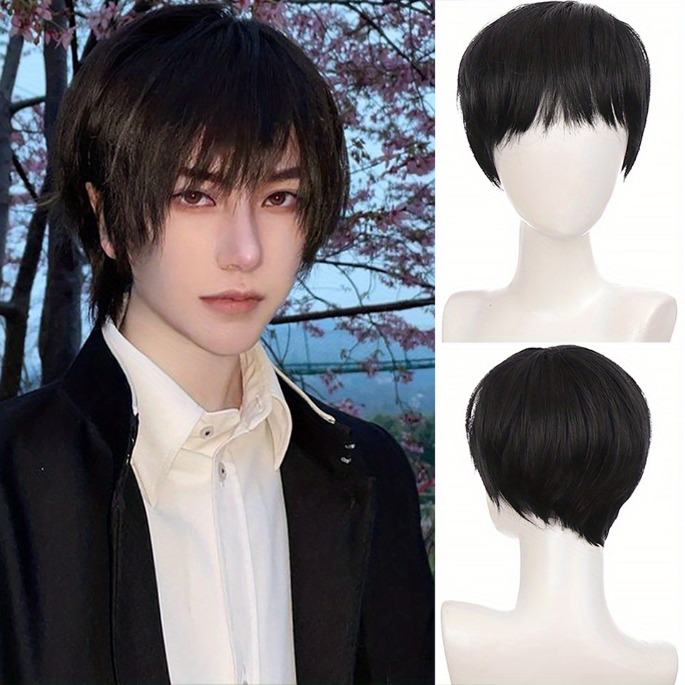 Orange and funky anime / cosplay wig for men