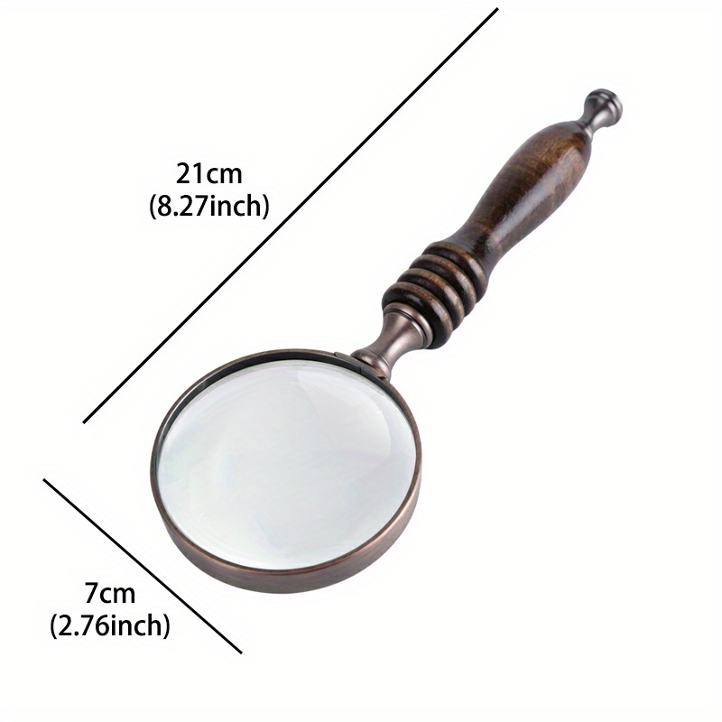 Retro 5X Magnifying Glass Handheld Magnifier Wooden Handle Optical Eye  Loupe Magnifying Glass for Reading Home Decor Ornaments - AliExpress