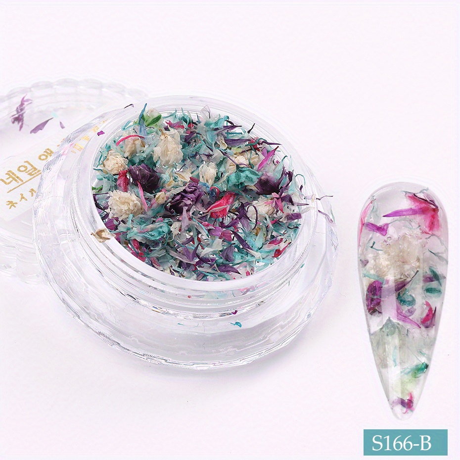 1Box 3D Dried Flowers Nail Art Decoration 15g Real Dried Flower Stickers  DIY Manicure Charms Designs For Nail Accessories#15g-PH