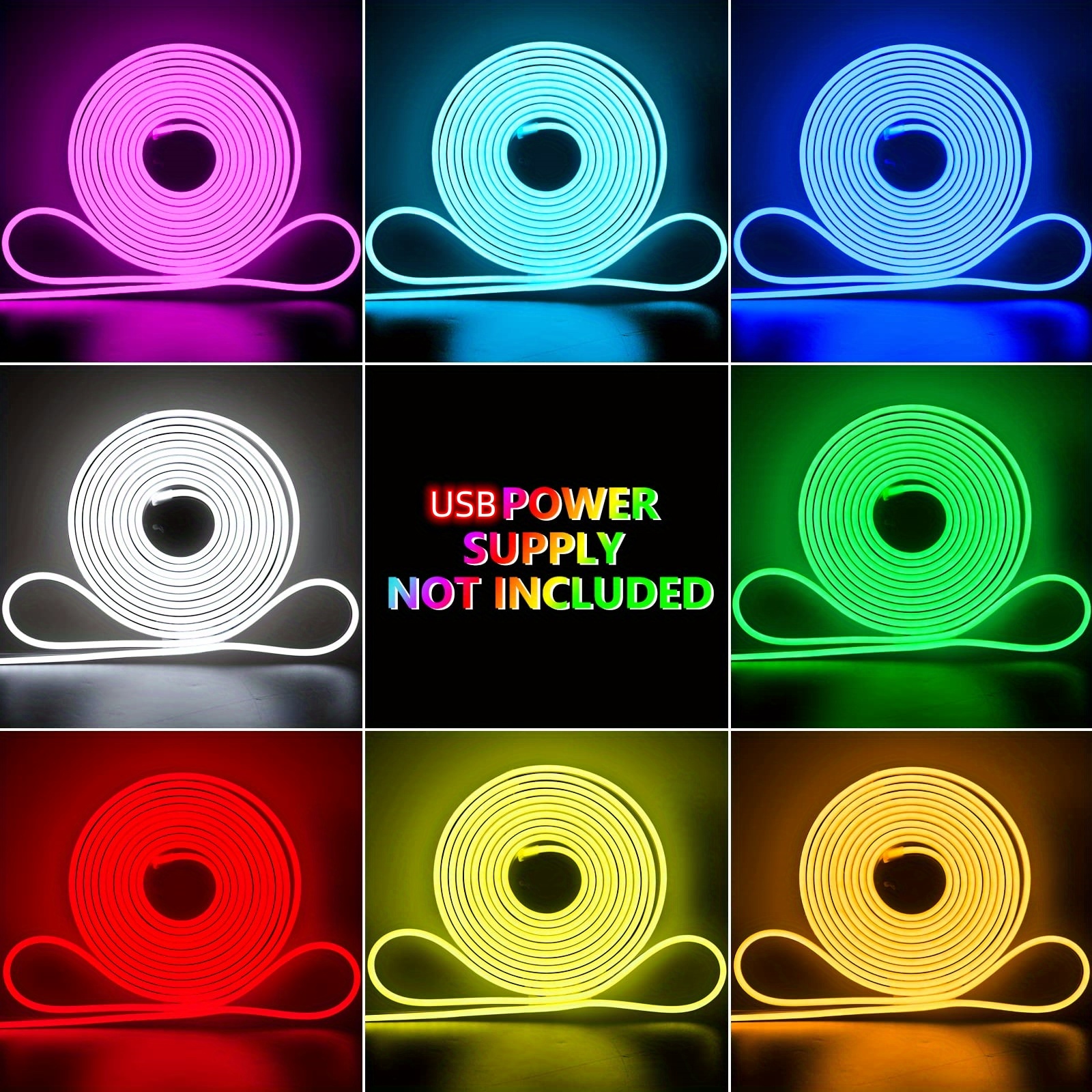 led neon light strip 2835rgb light with remote control music rhythm usb5v 9 84ft flexible waterproof neon led rope lights for indoor and outdoor bedroom tv backlight cabinets power adapter not included details 1