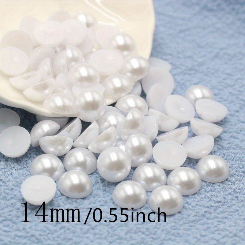 14mm White Pearl Round Beads