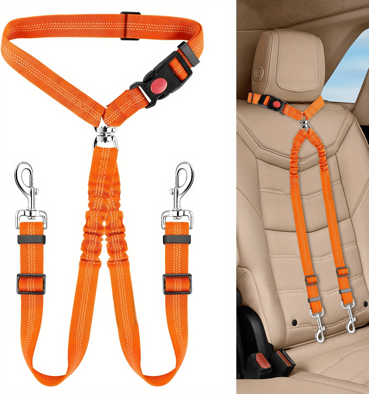 Ripley - BWOGUE 2 PAQUETES DE CORREA DE CINTURÓN DE SEGURIDAD PARA PERROS,  REPOSACABEZAS DE COCHE,SUJECIÓN AJUSTABLE DE NAILON PARA PERROS