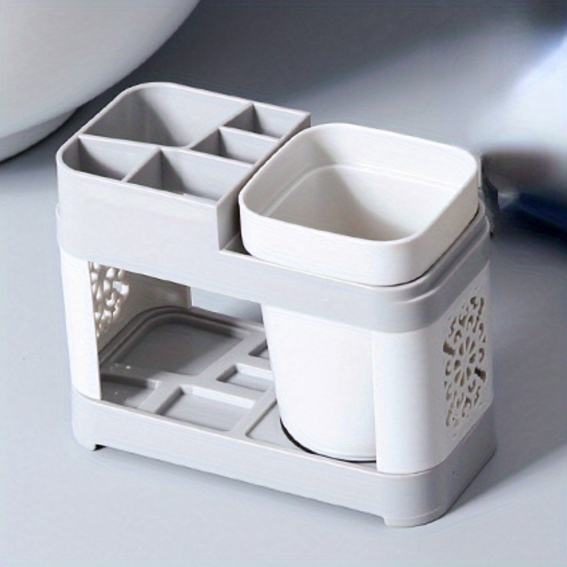 Hollow Design Toothbrush Holder And Toothpaste Holder Set - Temu