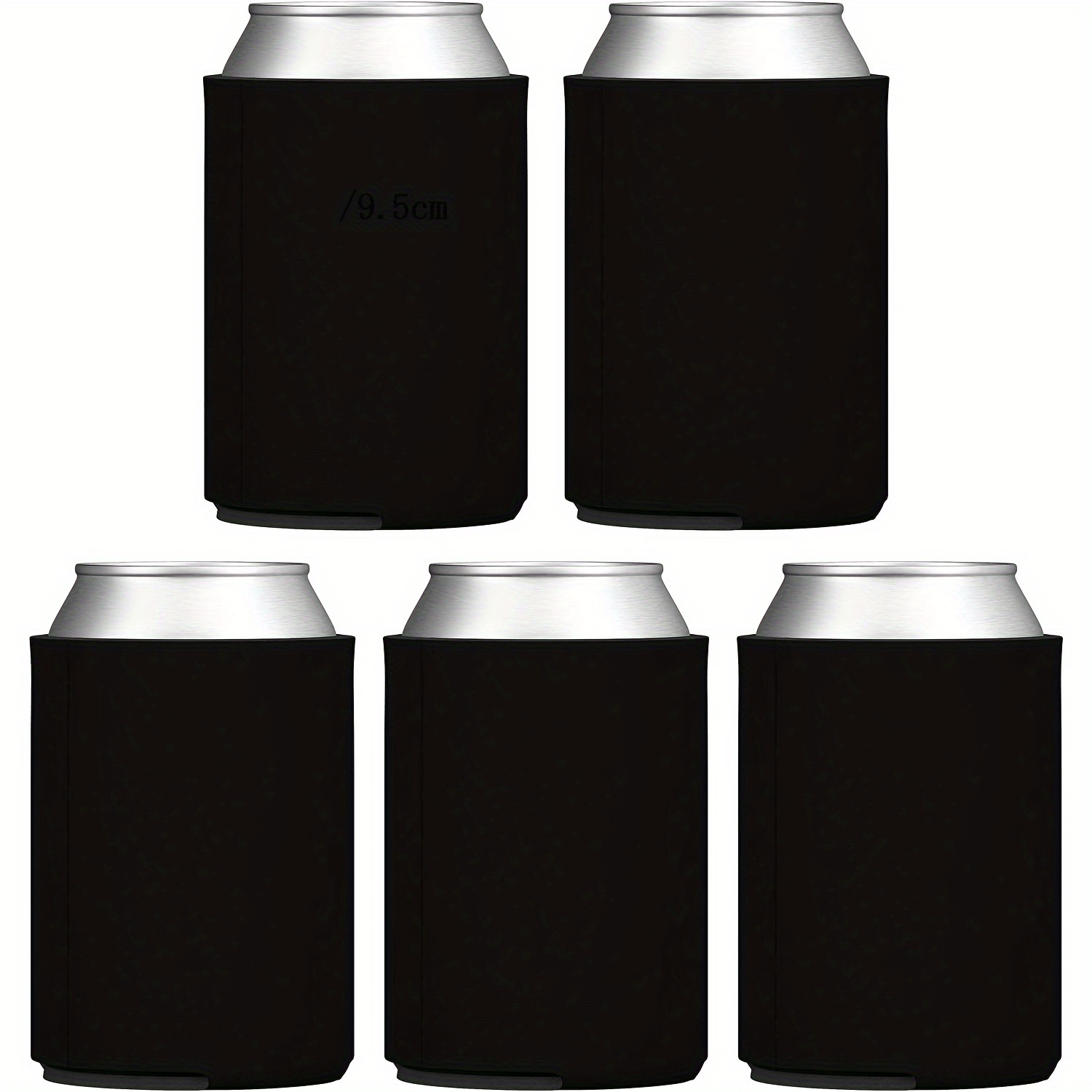 Blank Beer Can Coolers Sleeves (60-Pack) Soft Insulated Beer Can Cooler  Sleeves - HTV Friendly Plain Black Can Sleeves for Soda, Beer & Water  Bottles