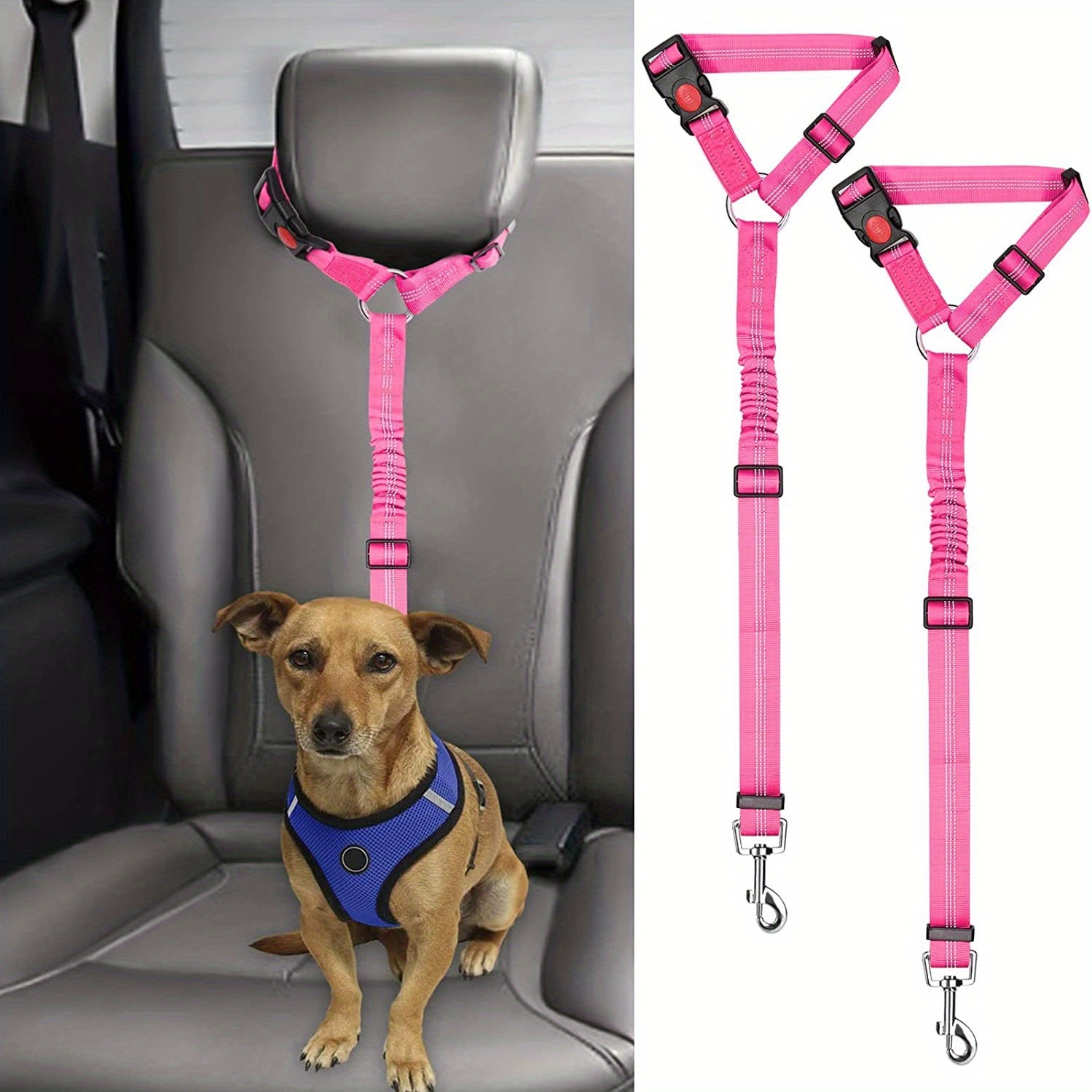 Cinturones Seguridad Perros Gatos Sujeción Reposacabezas - Temu