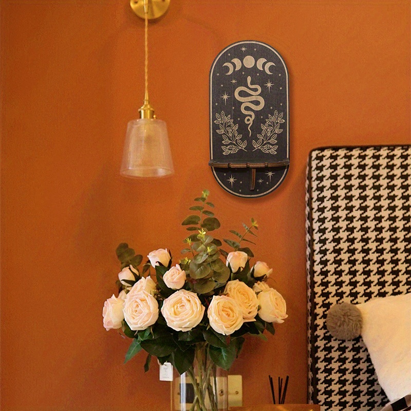 Snake Crystal Stand Wall Decor Shelf Shelves Wooden Arm Stand Home