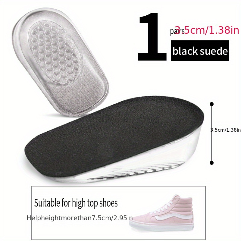 Image of Gel Height 1.5-3.5cm/0.59-1.38 Inch Height Increase Insole Heel Lifting Inserts Shoe Elastic Support Insert For Unisex