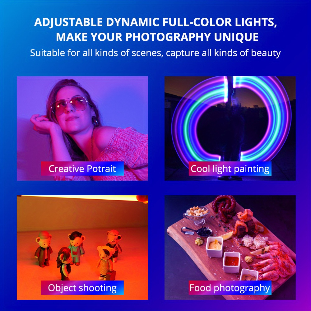 Comprar Tubo de luz RGB de mano Varita de luz LED para vídeo 3200K-5500K  Regulable 9 efectos de iluminación coloridos Batería incorporada con  control remoto