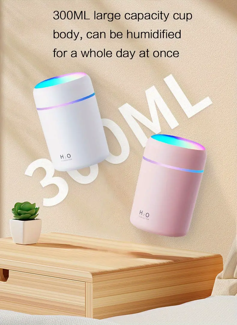 1pc colorful 220ml cool mist humidifier essential oil diffuser for room office desktop home car air fresheners and back to school supplies details 0