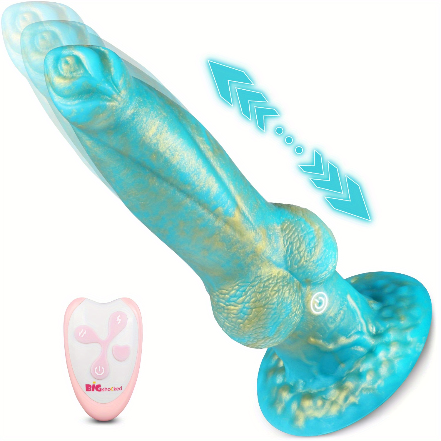 Thrusting Dildo Vibrator Sex Toy For Women, Realistic Huge Vibrating Dildo With 7 Thrust and Vibration For G-spot Anal Stimulation, Knotted Silicone Dildos Adult Sex Toys and Games For Woman Couples -