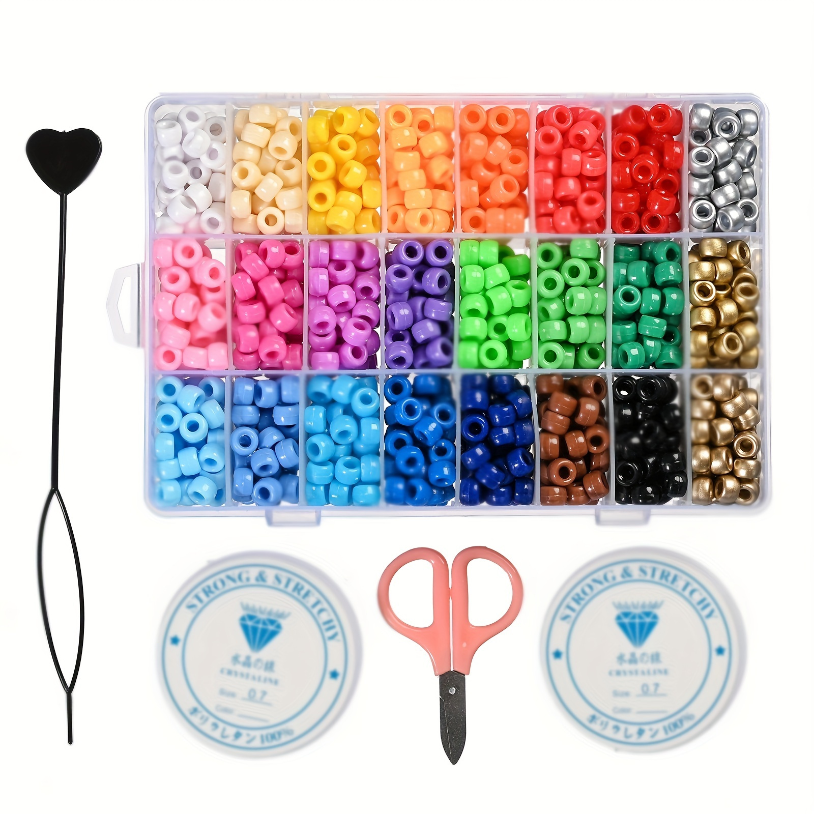 200/500/1000pcs 6x9mm Pony Beads Bulk, Macaroon Pastel Pony Beads For  Bracelets Making Kit, Kandi Beads, Hair Beads For Braids, Craft Beads For  Jewelr