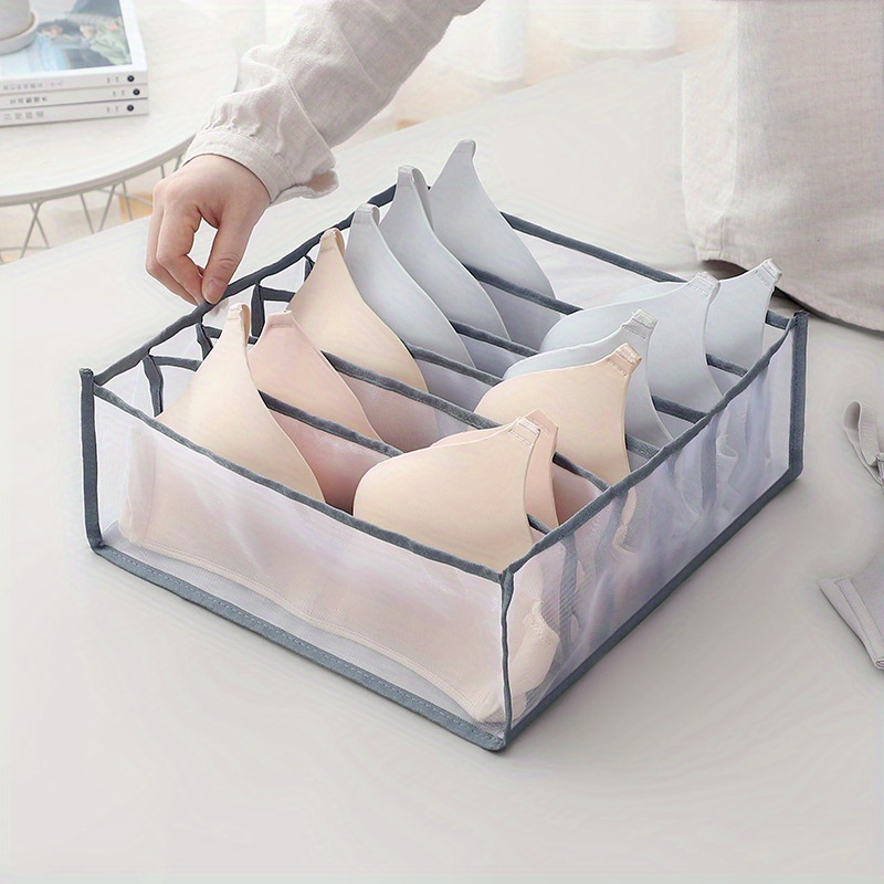 3pcs Pack Foldable Underwear Sock Bra Storage Organiser - White - Onceit