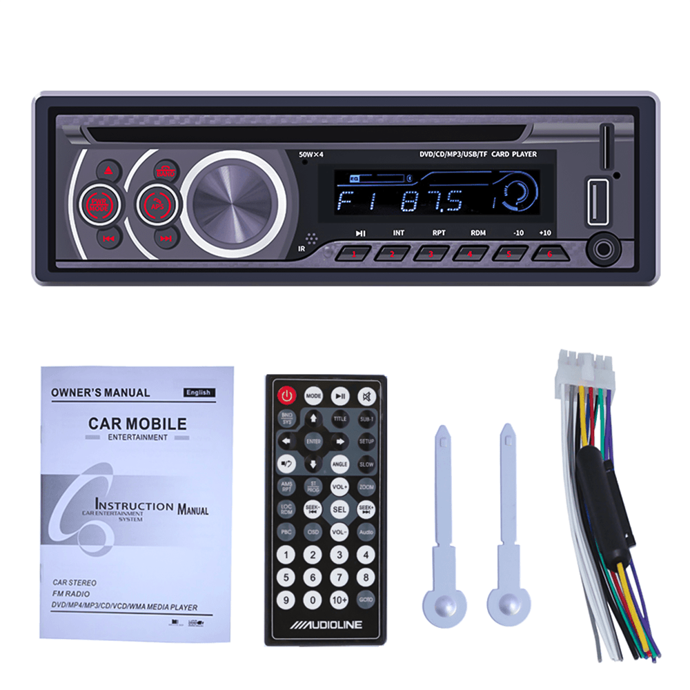 5014BT 1Din Car Bluetooth DVD CD Player Remote Control MP3 FM Audio Radio  60WX4