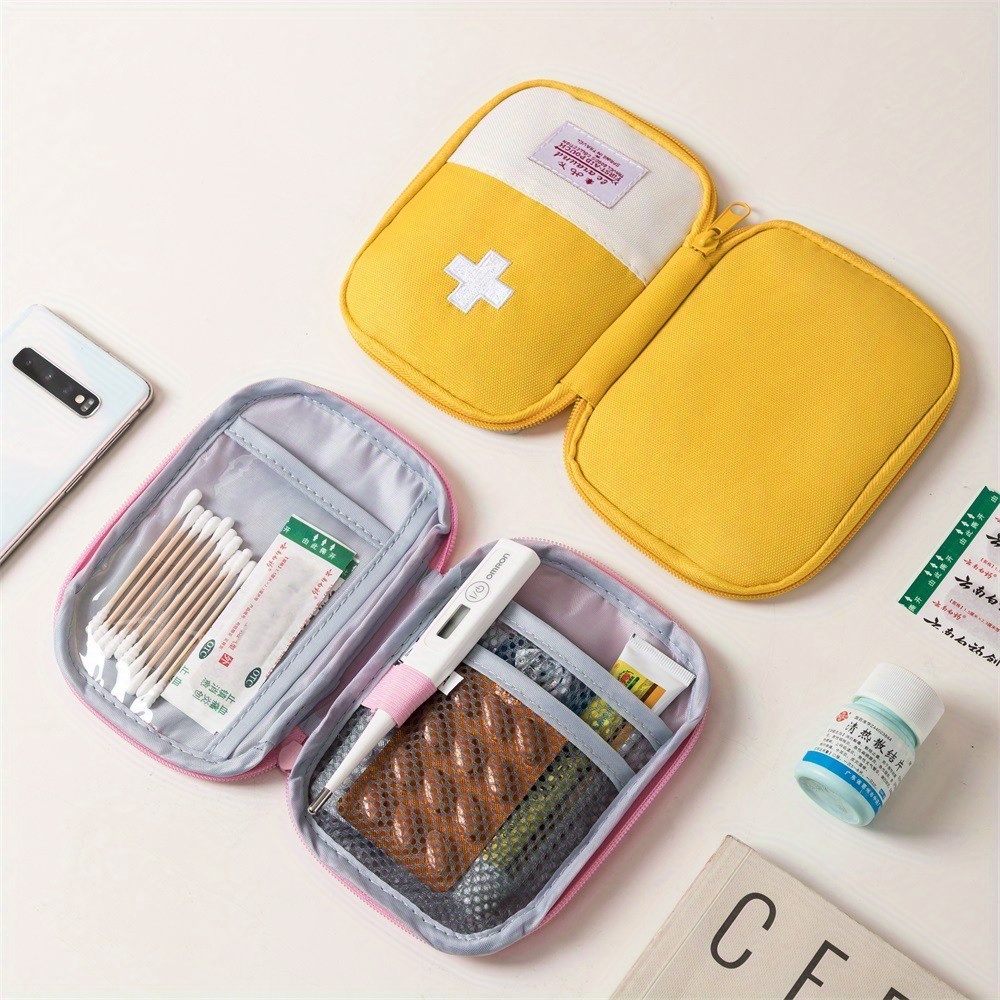 Small Size Portable Personal Medicine Pill Storage Bag Storage Box Daily Medical First Aid Bag Macaron Color