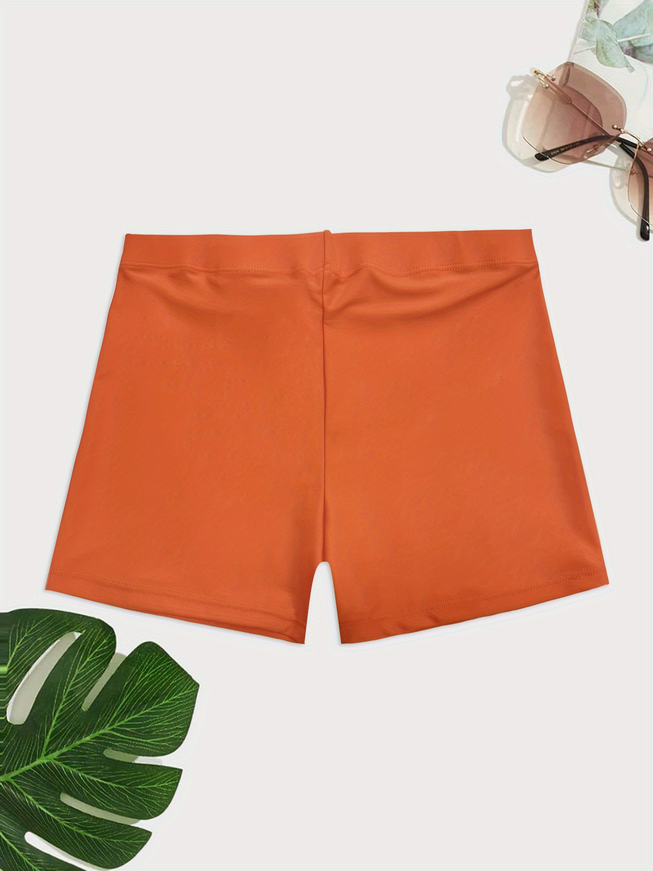 High Stretch Elastic Waist Men's Swim Trunks Summer Beach Temu