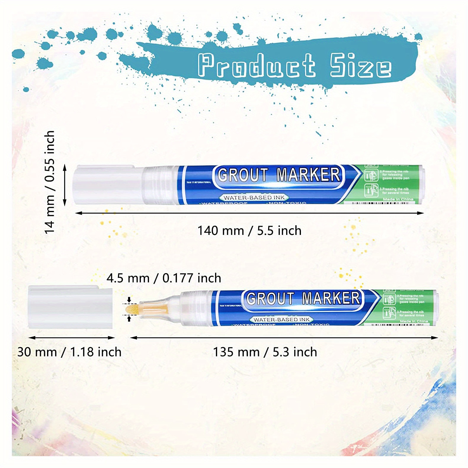 Grout Pen White Tile Paint Marker: Waterproof Grout Paint, Tile