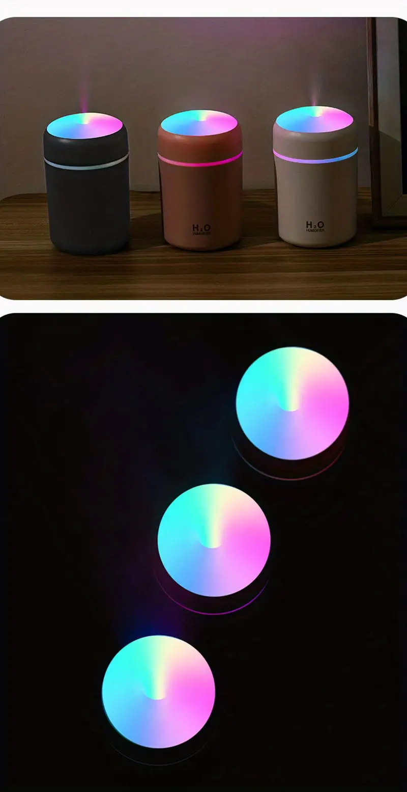 1pc colorful 220ml cool mist humidifier essential oil diffuser for room office desktop home car air fresheners and back to school supplies details 14