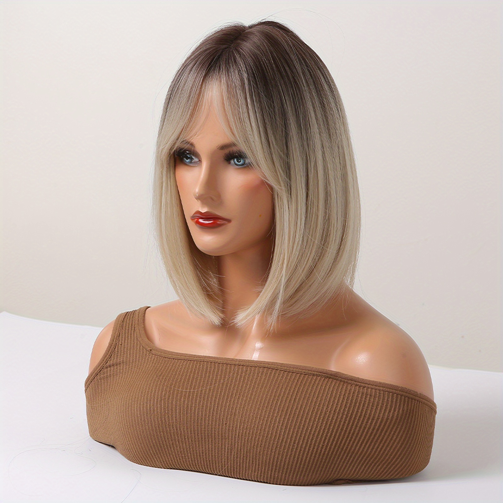 35-56-cm-long-straight-brown-black-gradient-blonde-wigs-with-bangs-for