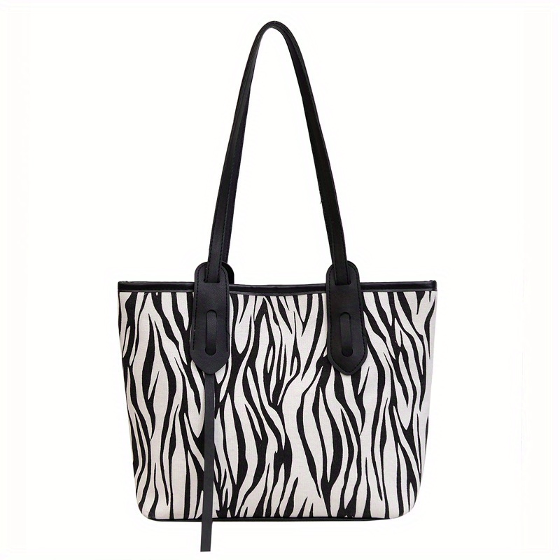 Allover Print Durable Tote Bag Large Capacity Handbag Portable Double Handle Shopping