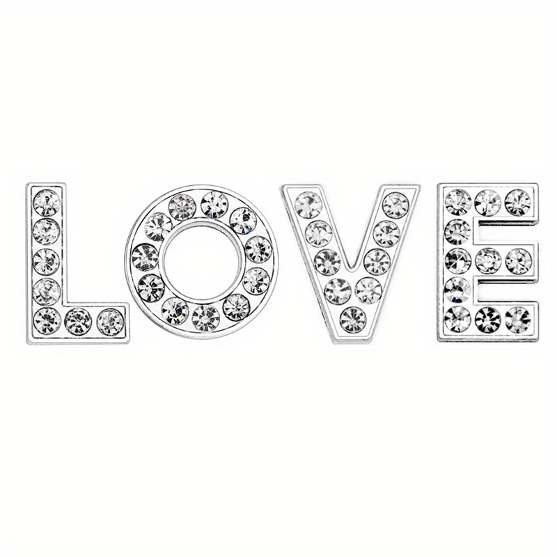 Rhinestone Letter Jewellery Slide Charms Way Goal 2 Pack Alloy A to Z  Alphabet