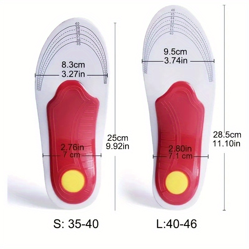 1pair orthotic high arch support insoles gel pad for flat feet orthopedic foot discomfort relief for men and women details 3