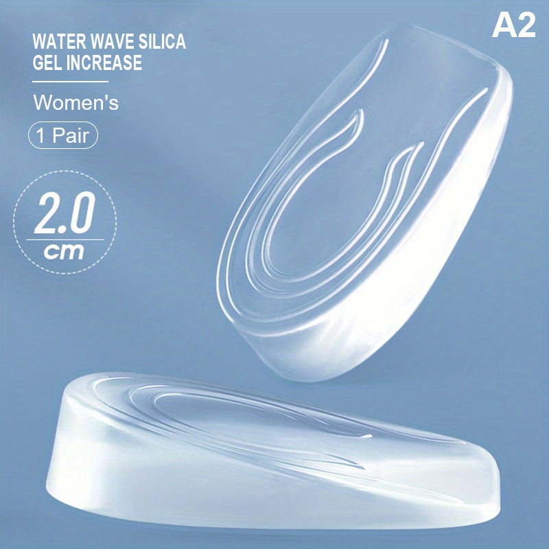 1pair Silicone Transparent Heightening Insoles, Men's And Women's Invisible Half Pads, Heel Lifting Pads, Elastic Arch Support Pads