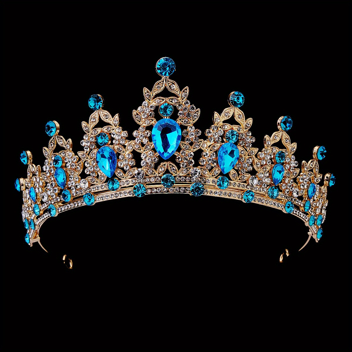 Cerchietto Diadema con Corona Oro Glitter e Strass Rossi Regina di
