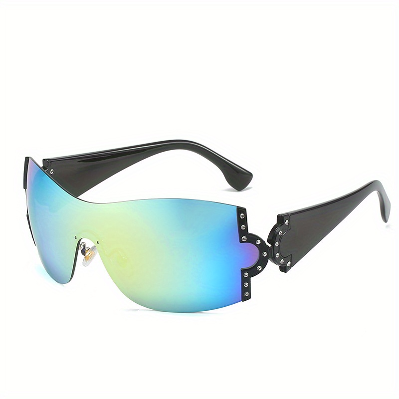 Oversized Semi Rimless Sunglasses For Women Men Y2k Gradient Lens