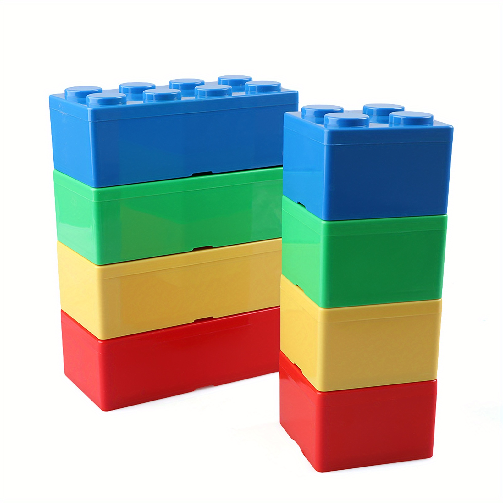 Creative Building Blocks Square Plastic Storage Space Box - Temu