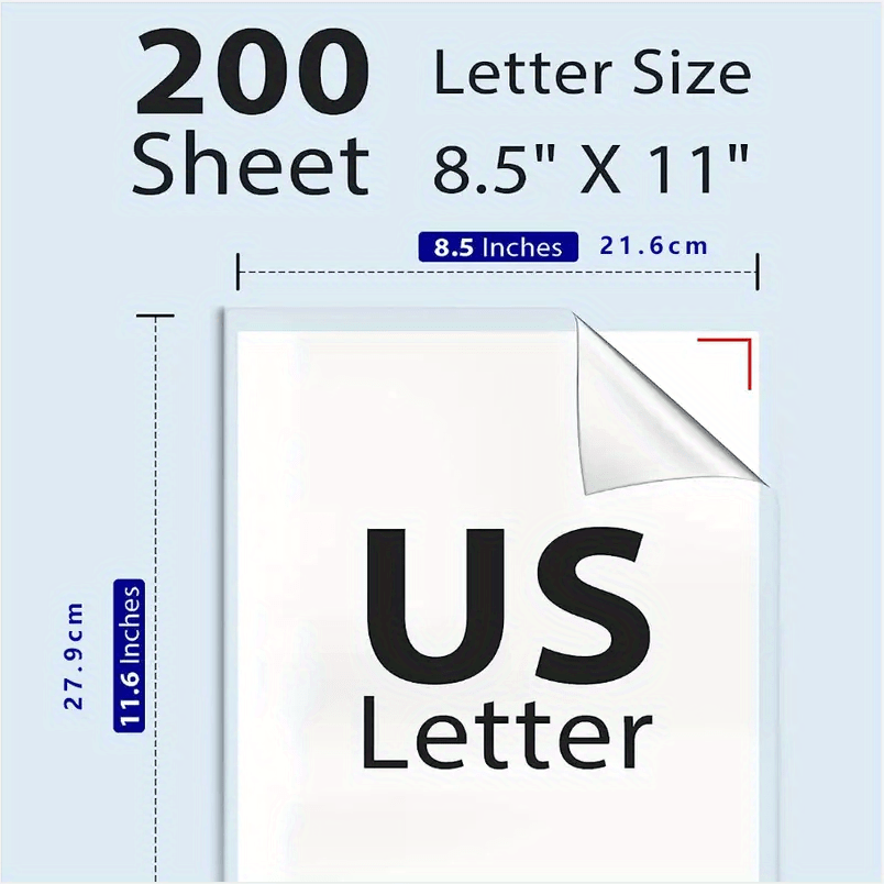 Thermal Paper 8.5 x 11 inch- Continuous Folding Thermal Printer Paper 200 Sheets, Multipurpose Office White Folder Paper Compatible with M08F-Letter
