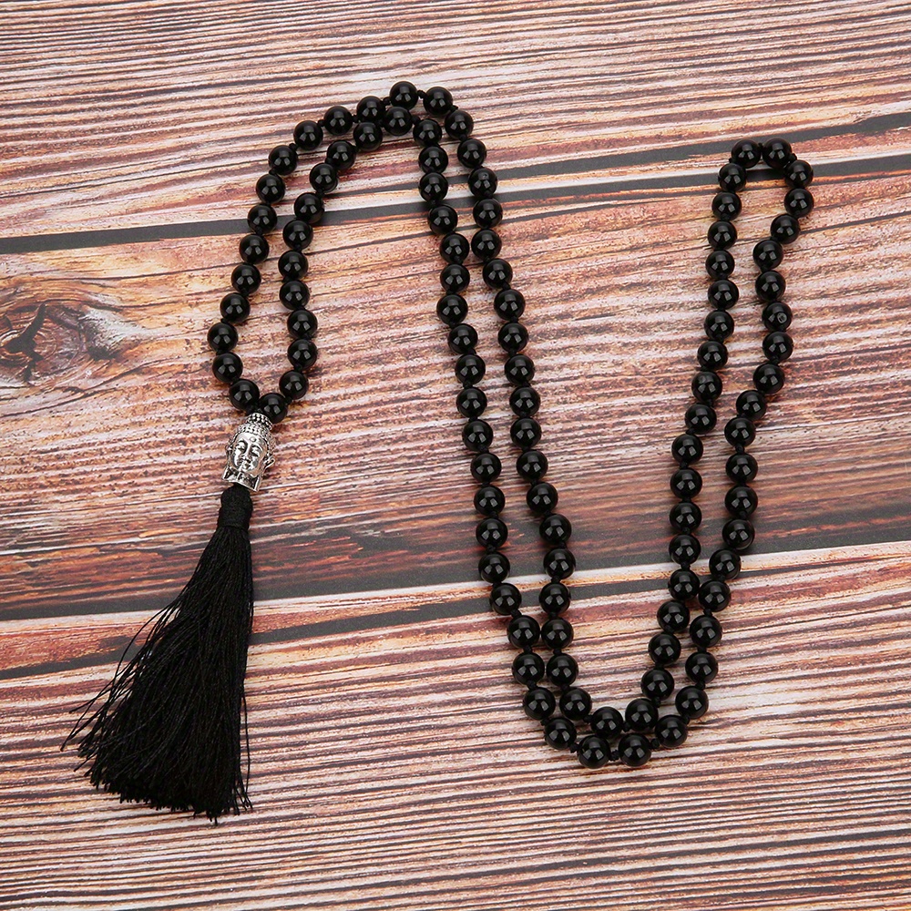 1pc Exquisite 108 Mala Bead Necklace, Yoga Mala Meditation Beads Jewelry  Prayer Necklaces For Men