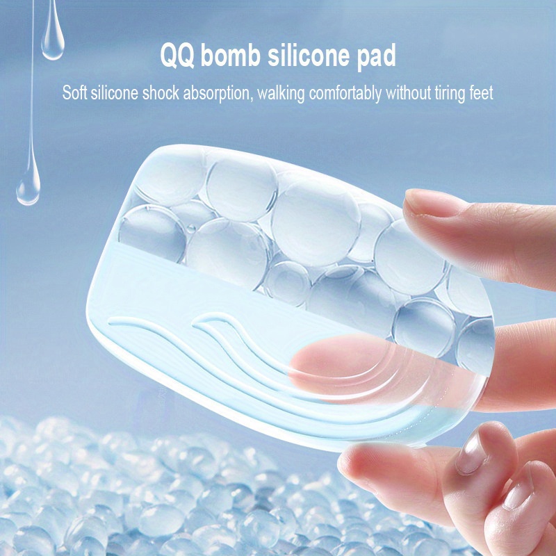 1pair Silicone Transparent Heightening Insoles, Men's And Women's Invisible Half Pads, Heel Lifting Pads, Elastic Arch Support Pads